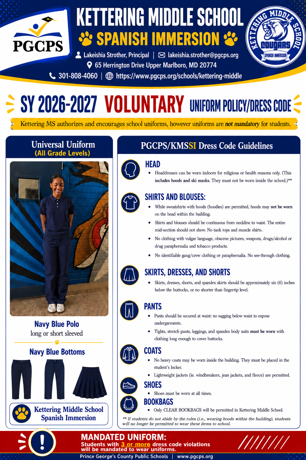 KMSSI Uniform Policy flyer