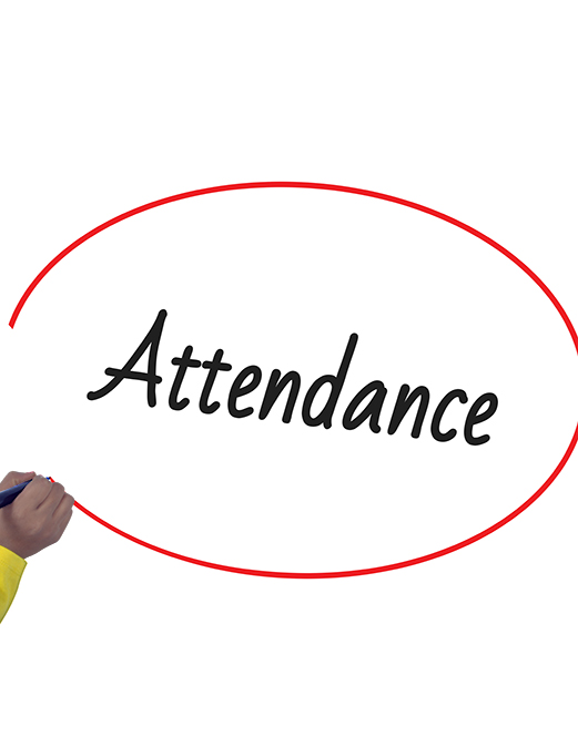 attendance-written-with-red-circle